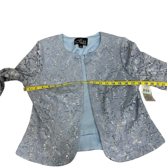 Alex Evenings Sequined Lace Sheath Dress + Jacket Hydrangea Blue NWT 2PC Sz 8 - Picture 14 of 16